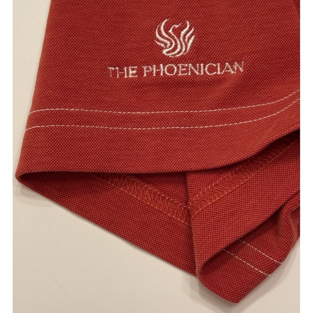Travis Mathew Golf Polo Shirt Mens Reddish Orange Pima Cotton Polyester Size L - Picture 6 of 9